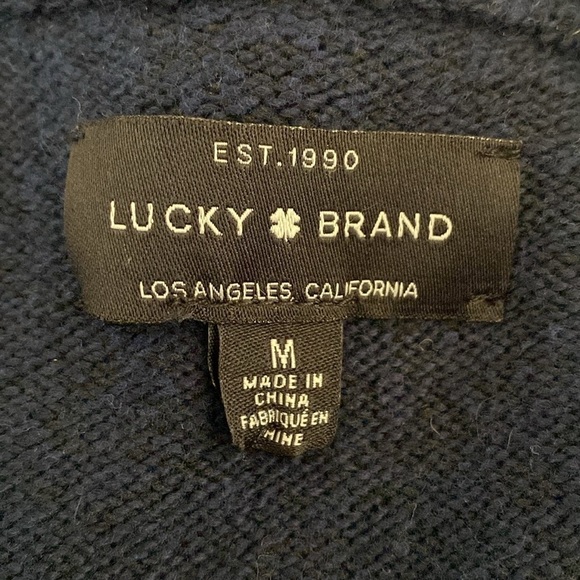 Lucky Brand striped open front Longline Cardigan Women’s pockets Sz M Fall Warm - Picture 7 of 7